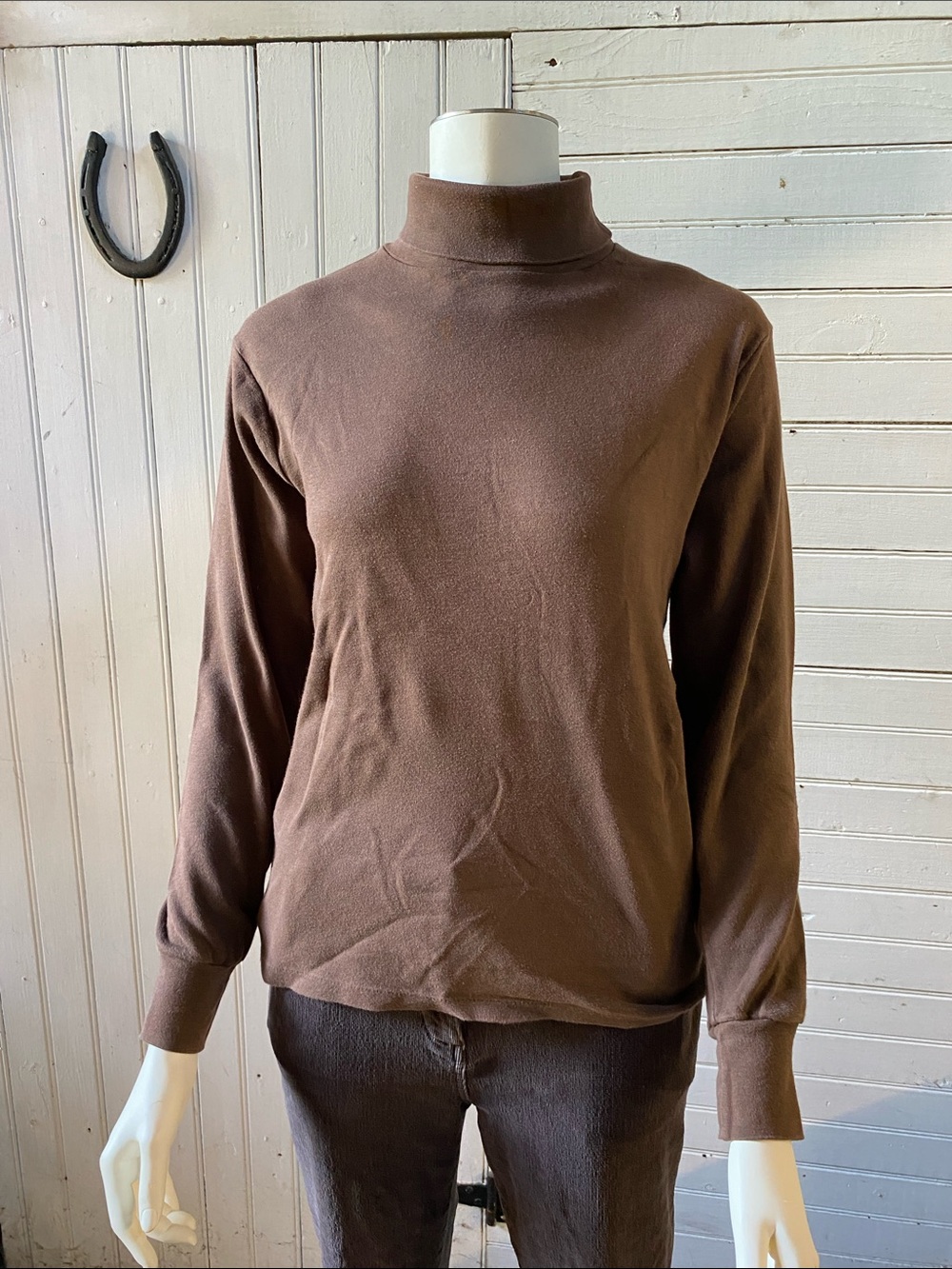 Women's Brown Turtleneck Sweater - Classic Everyday Knit